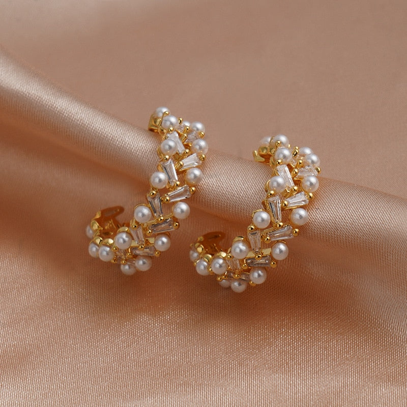 SARAH Pearl Cuff Earrings