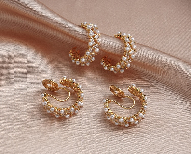 SARAH Pearl Cuff Earrings