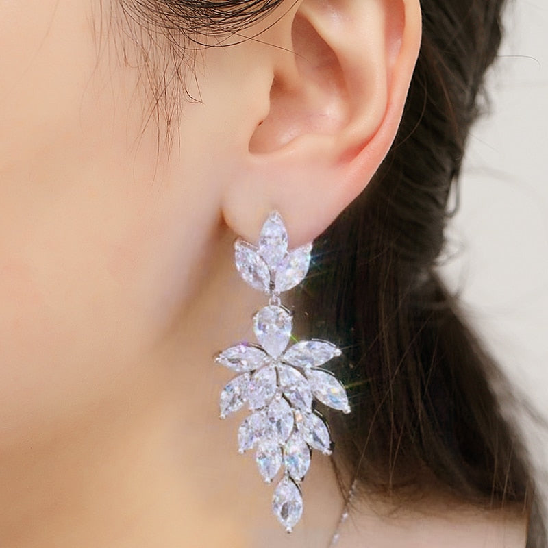 ELIOT Crystal Leaf Dangles