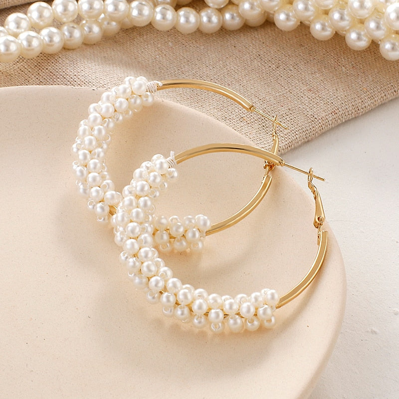 HALEY Pearl Cluster Hoops