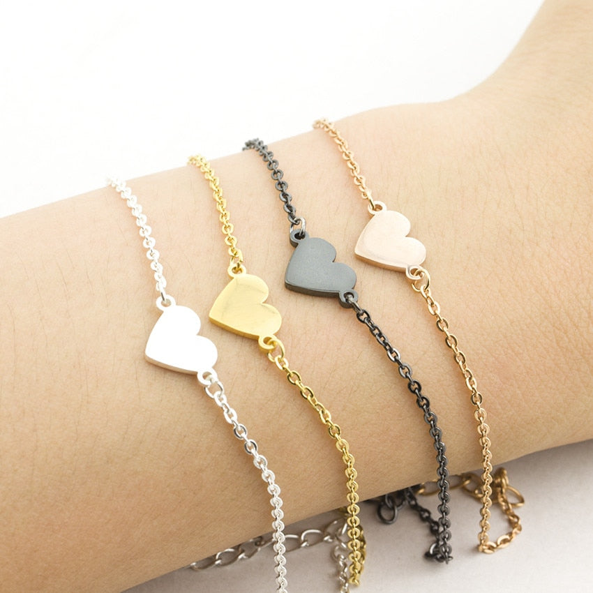 SIMPLE HEART Charm Bracelet