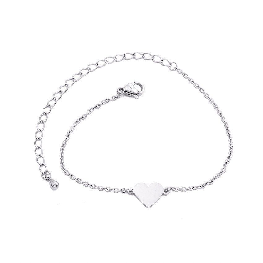 SIMPLE HEART Charm Bracelet