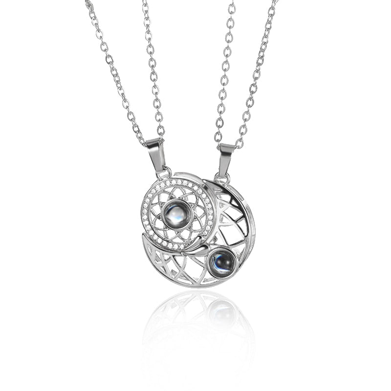 SUN and MOON Projection Necklace Duo